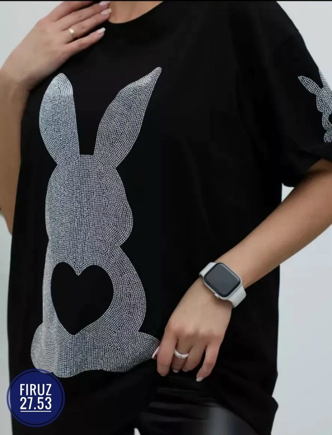 футболка оверсайз со стразам,футболки женская,футболки модные,футболка женская со стразами,футболка базовая со стразами оверсайз