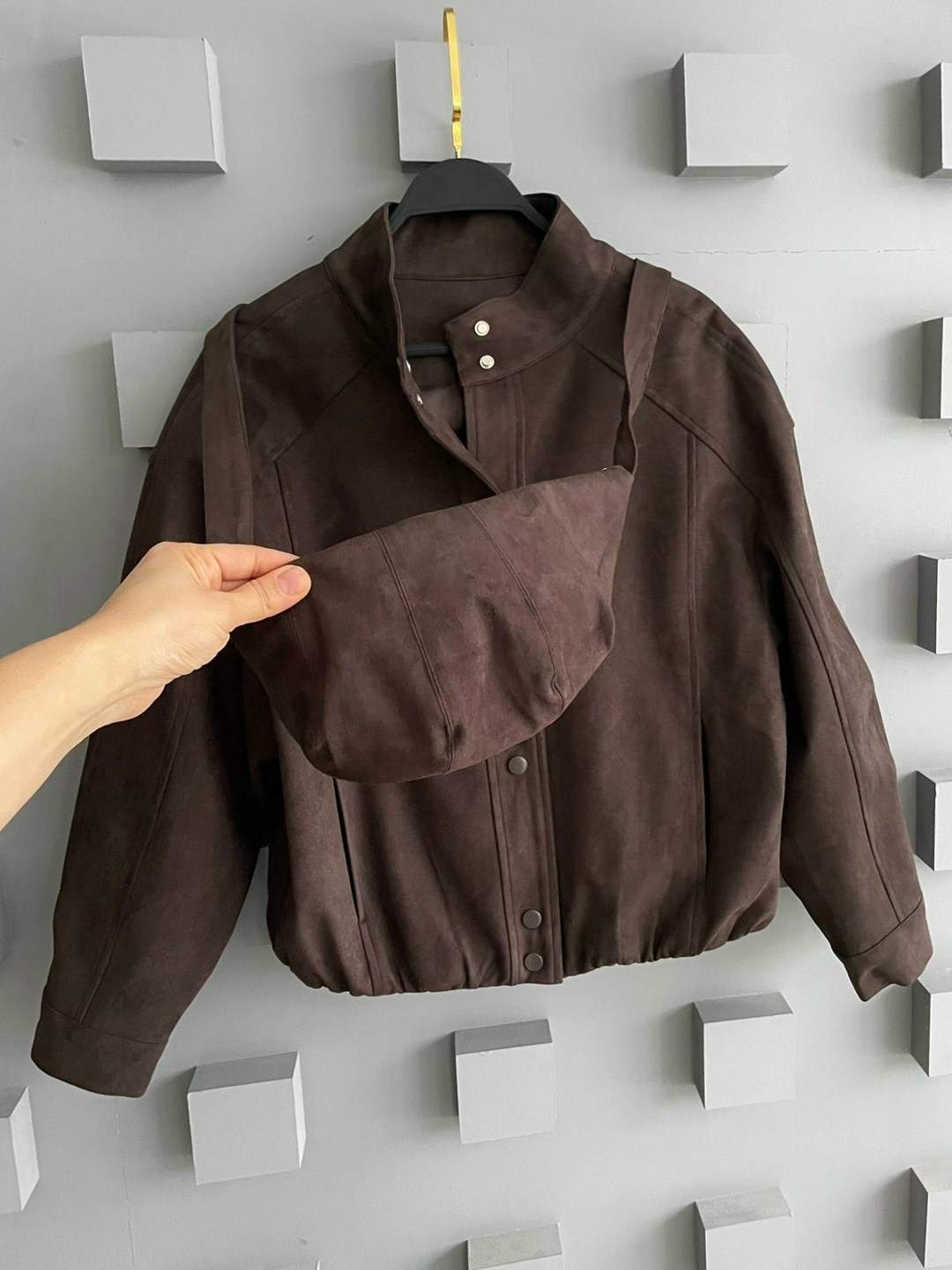 рубашка вельветовая цвета какао capriz-d1800005556,рубашка вельветовая цвета какао iv-capriz,рубашка вельветовая женская,замшевая куртка,куртка бомбер