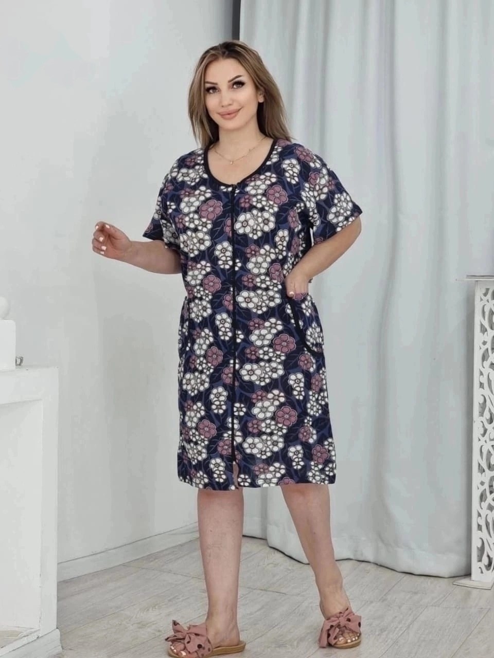 халат женский,халат женский домашний,халат жен,халат женский домашний на молнии,халат женский трикотаж