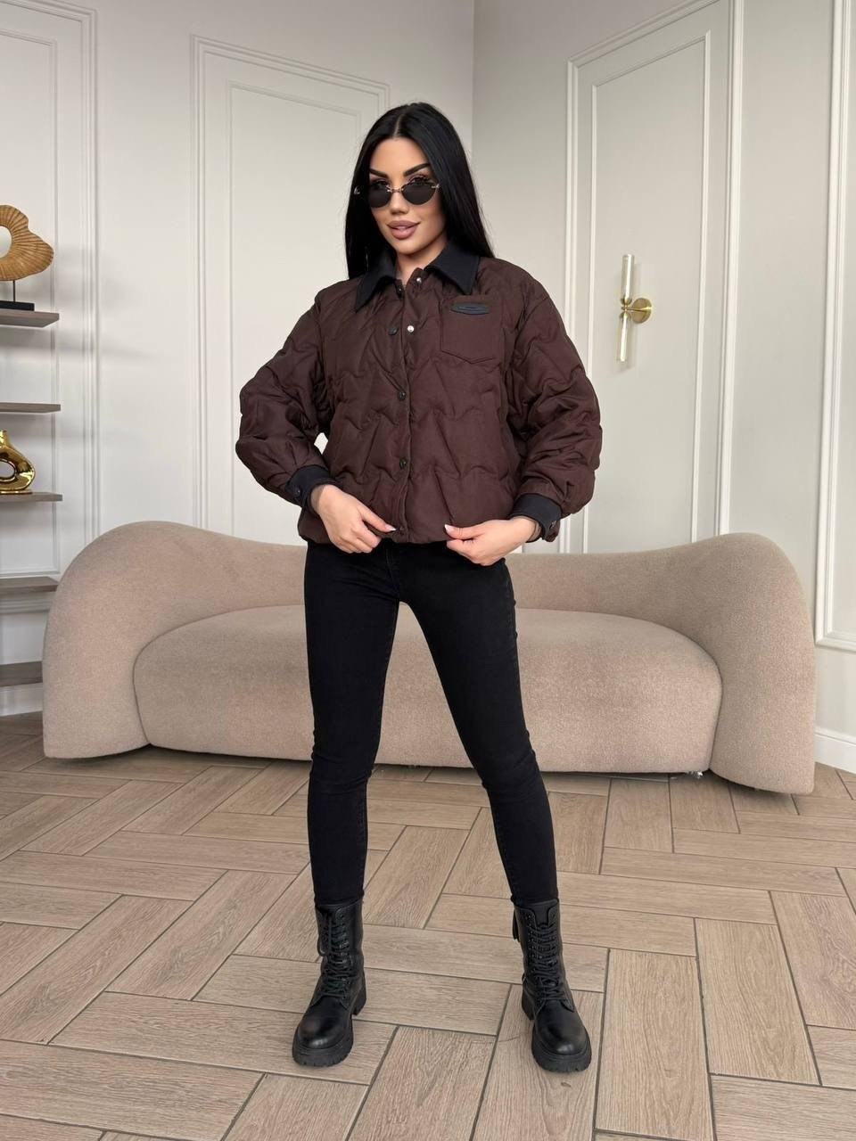 куртка бомбер женский стеганый em&sima,стеганые куртки,куртка женская,демисезонная куртка,куртка женская демисезонная