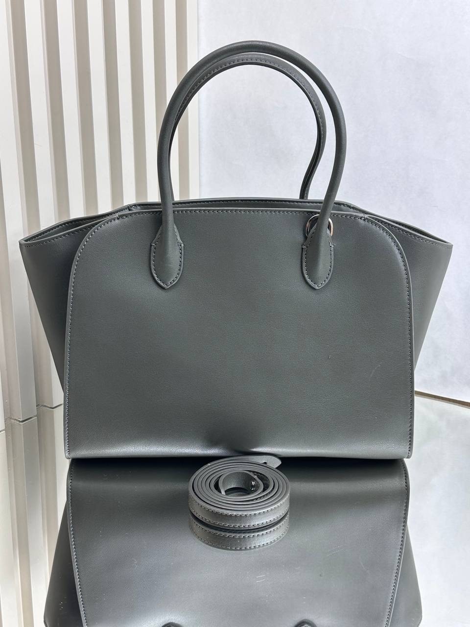 коричневая сумка из натуральной кожи margaux 15,сумка,коричневая кожаная сумка the row margaux 15,сумка женская,кожаная сумка