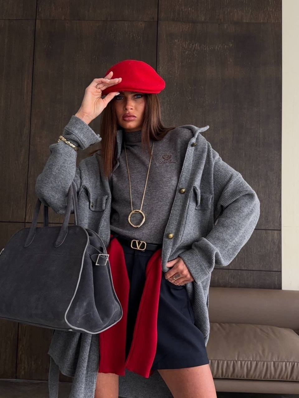 рубашка оверсайз из плотного меланжевого трикотажа,рубашка оверсайз теплая,бомбер серый женский,шерстяное пальто,куртка бомбер женская