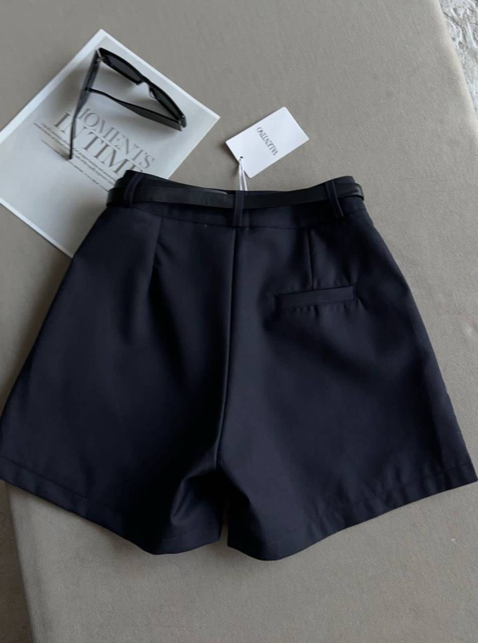 шорты женские,шорты для женщин,шорты с поясом,черные шорты,классические шорты