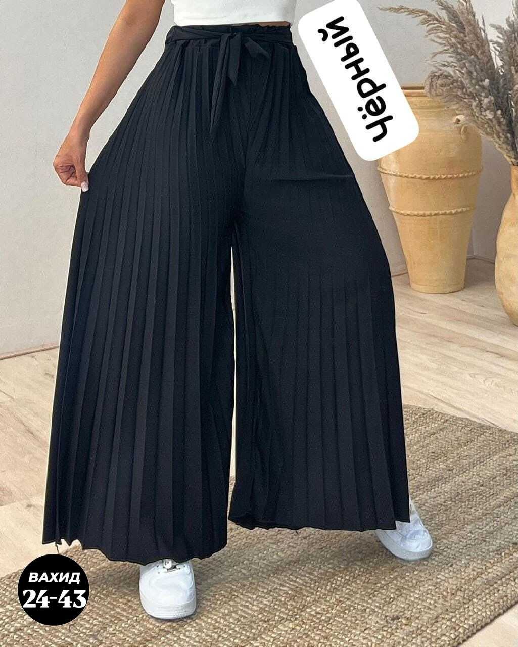 широкие брюки плиссированные,брюки палаццо плиссированные,штаны ткань лайт,штаны а9163,брюки широкие плиссированные арт. 11723276