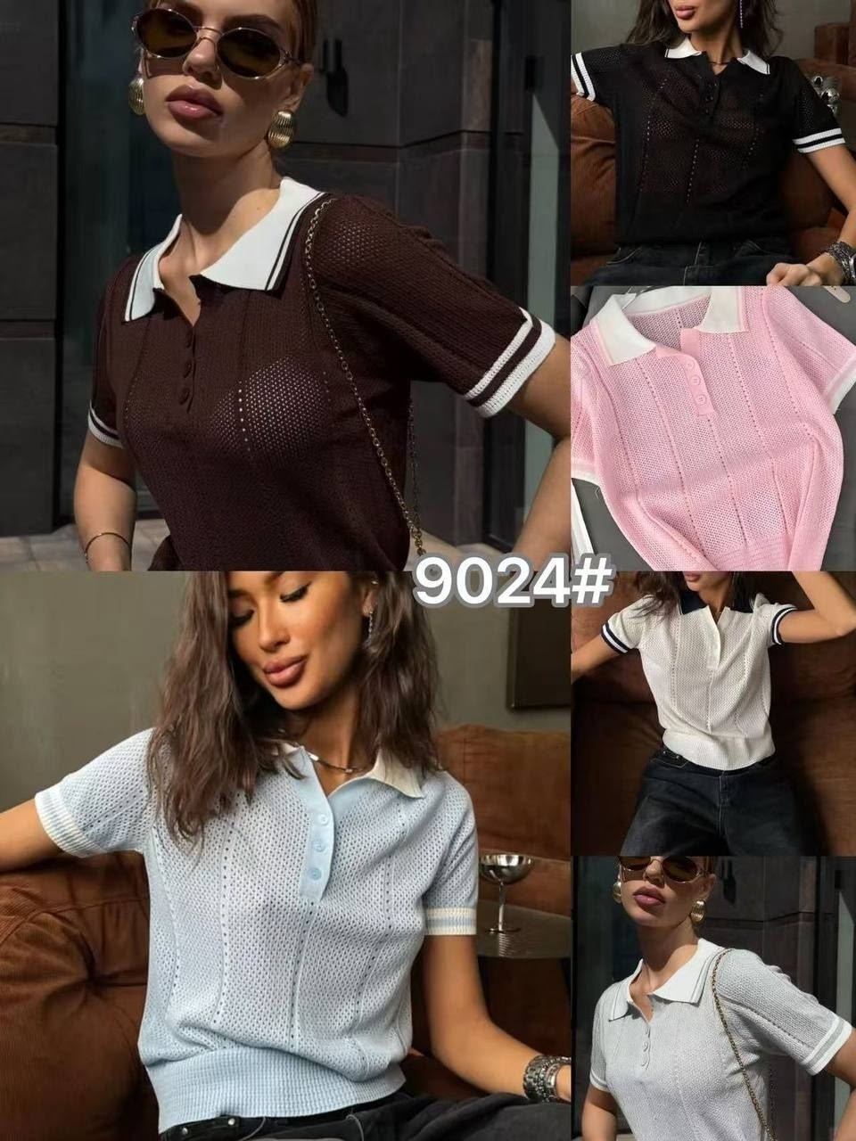 блузка трикотажная с воротником-поло коричневый,женская кофта,блузка трикотажная коричневая,джемпер с воротником,блузка trendyol трикотажная с воротником-поло, коричневый