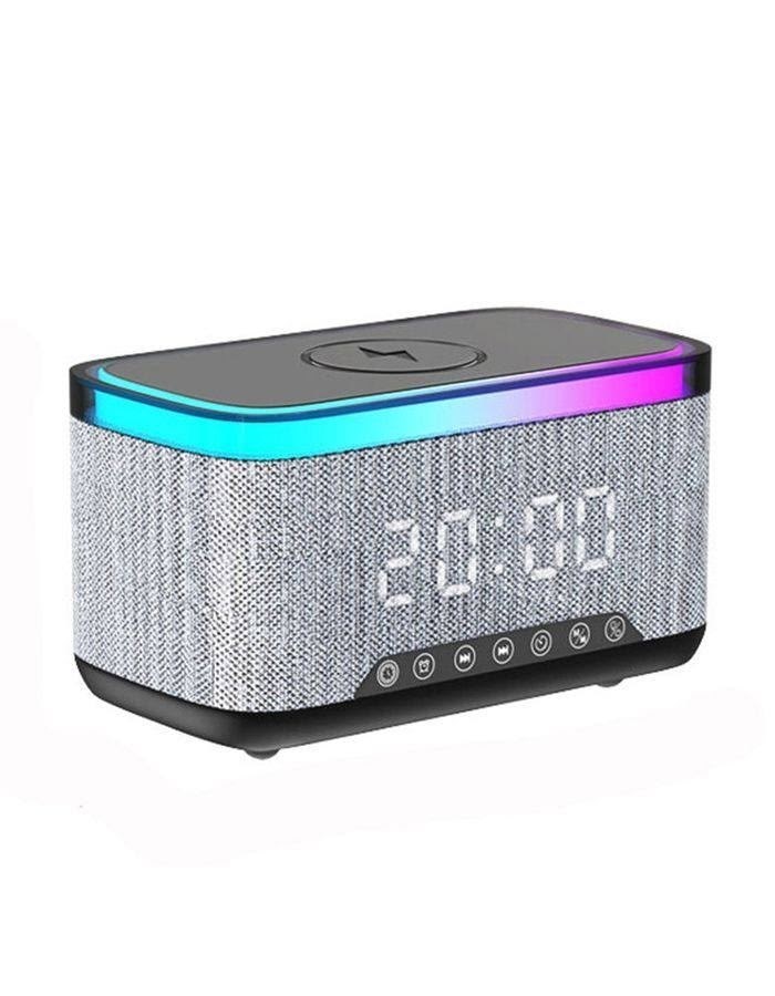 беспроводной умный bluetooth-динамик с будильником,bluetooth колонка,беспроводная аудиосистема bluetooth с часами и фонарями,bluetooth колонка портативная,bluetooth-динамик с беспроводной зарядкой, св