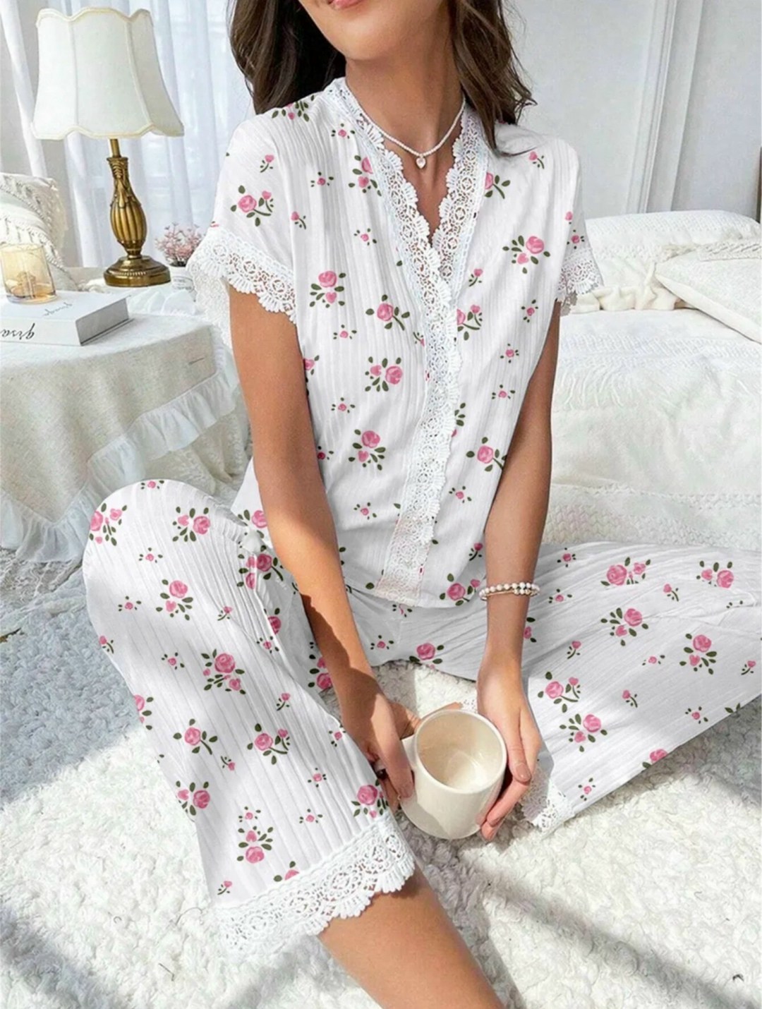 женская пижама,женские летние пижамы cherry print s-xl,женская элегантная пижама с принтом вишни,комплект пижама,пижама для женщин