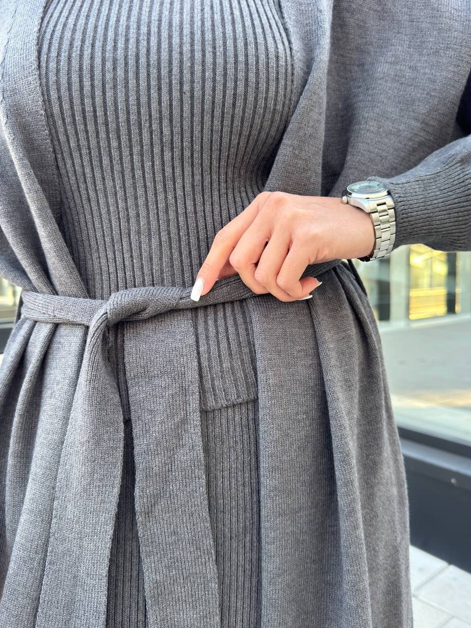 серое пальто,пальто кардиган,длинный кардиган,костюм женский,платье кардиган