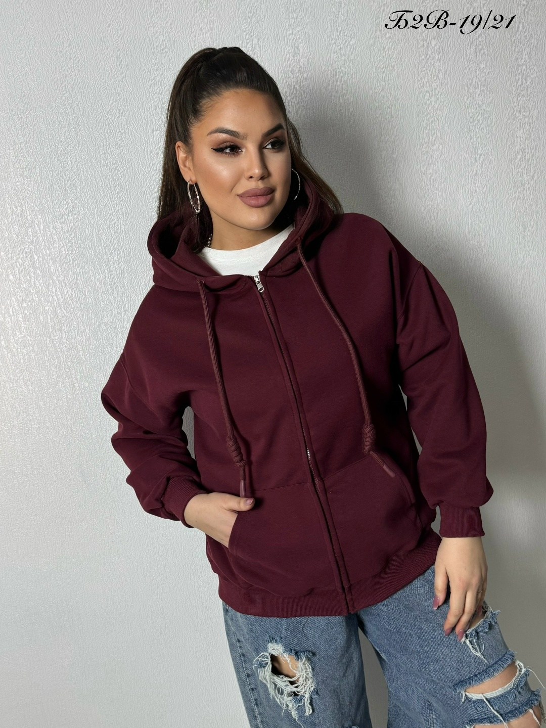 оверсайз толстовка,толстовка женская,толстовка бордовая,толстовка женская твое 96028 бордовая m-l,толстовка на молнии с капюшоном теплая оверсайз binita