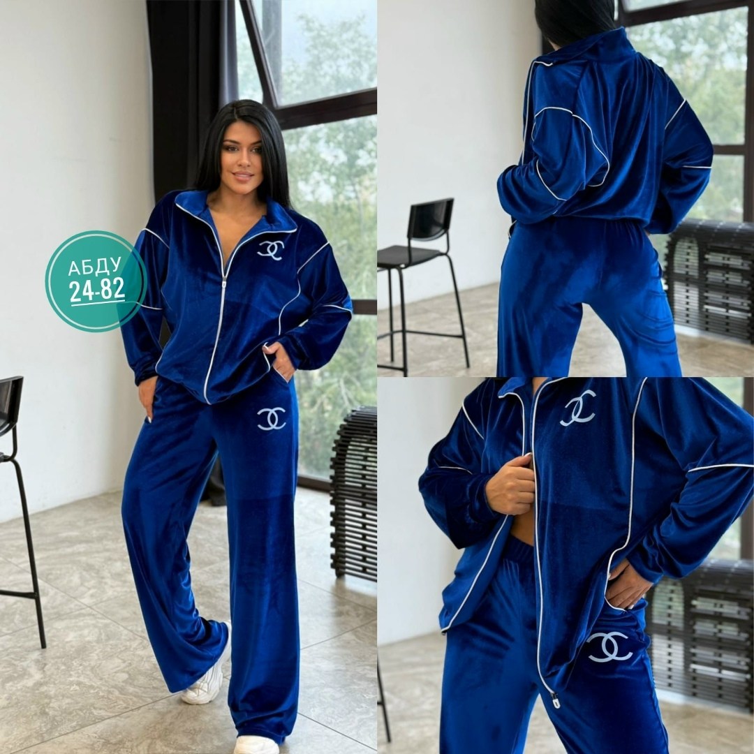 костюм-двойка из бархатной ткани велюр,костюм двойка ткан бархатный вилюр,костюм спортивный женский велюровый,костюм спортивный велюровый арт. 12189623,спортивный костюм из велюра женский большого раз