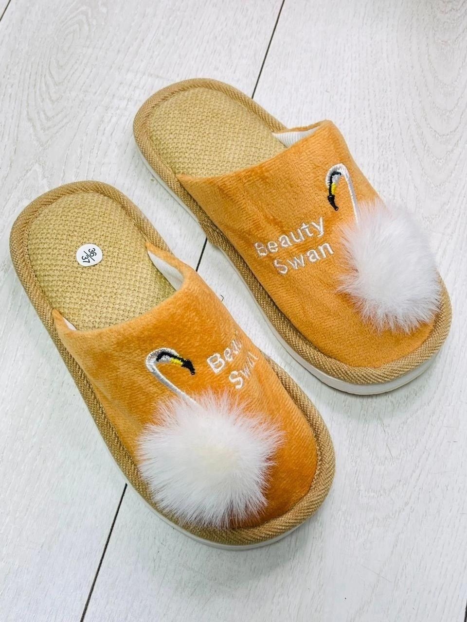 тапочки «фламинго»,тапочки женские,женские домашние тапочки,,домашние тапочки