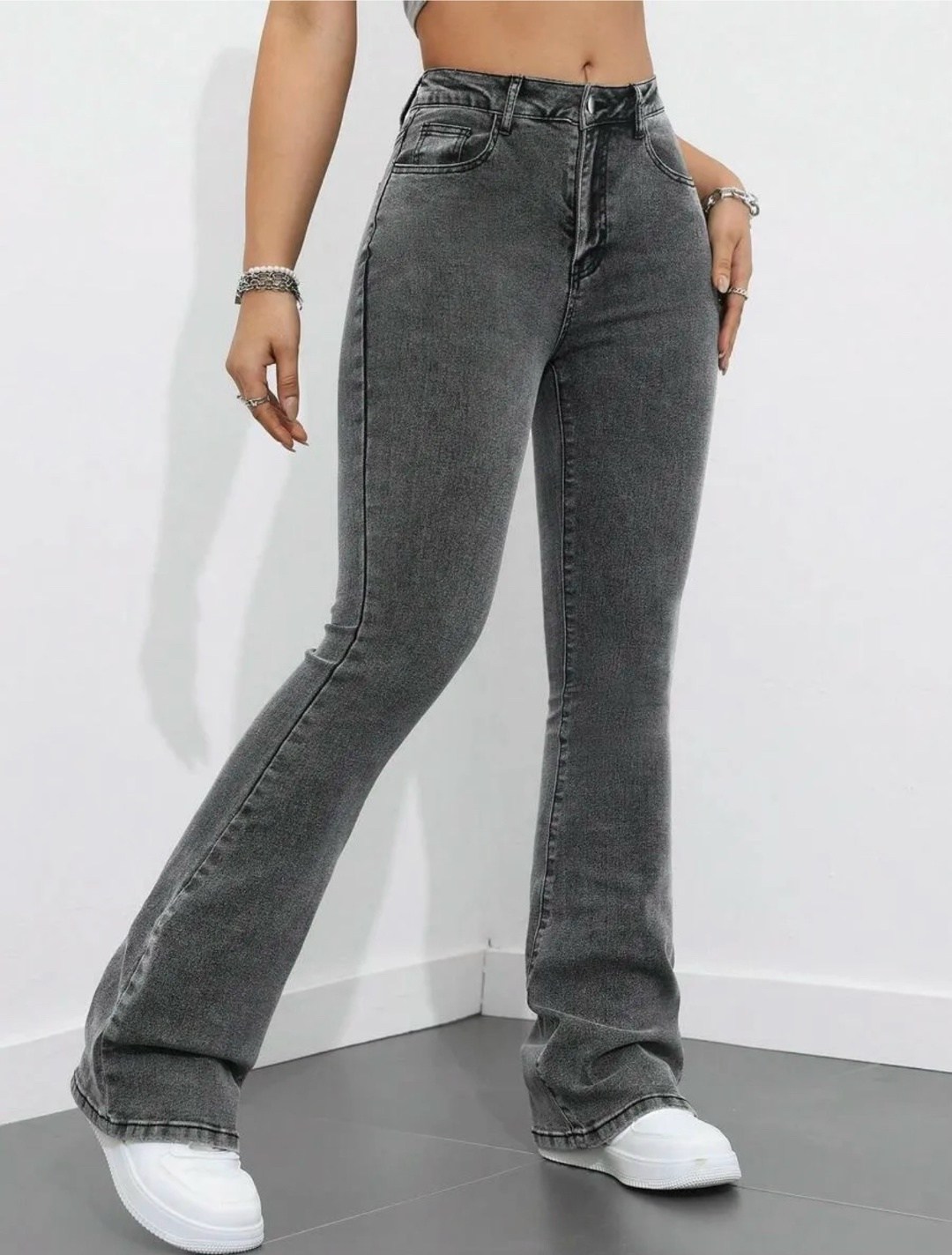 джинсы клеш,женские джинсы,серые джинсы женские с завышенной талией,джинсы клеш женские,современные джинсы