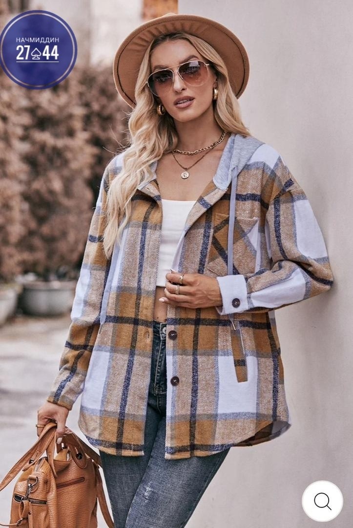 рубашка с капюшоном,рубашка женская теплая в клетку,клетчатая куртка,рубашка в клетку с капюшоном,пальто в клетку