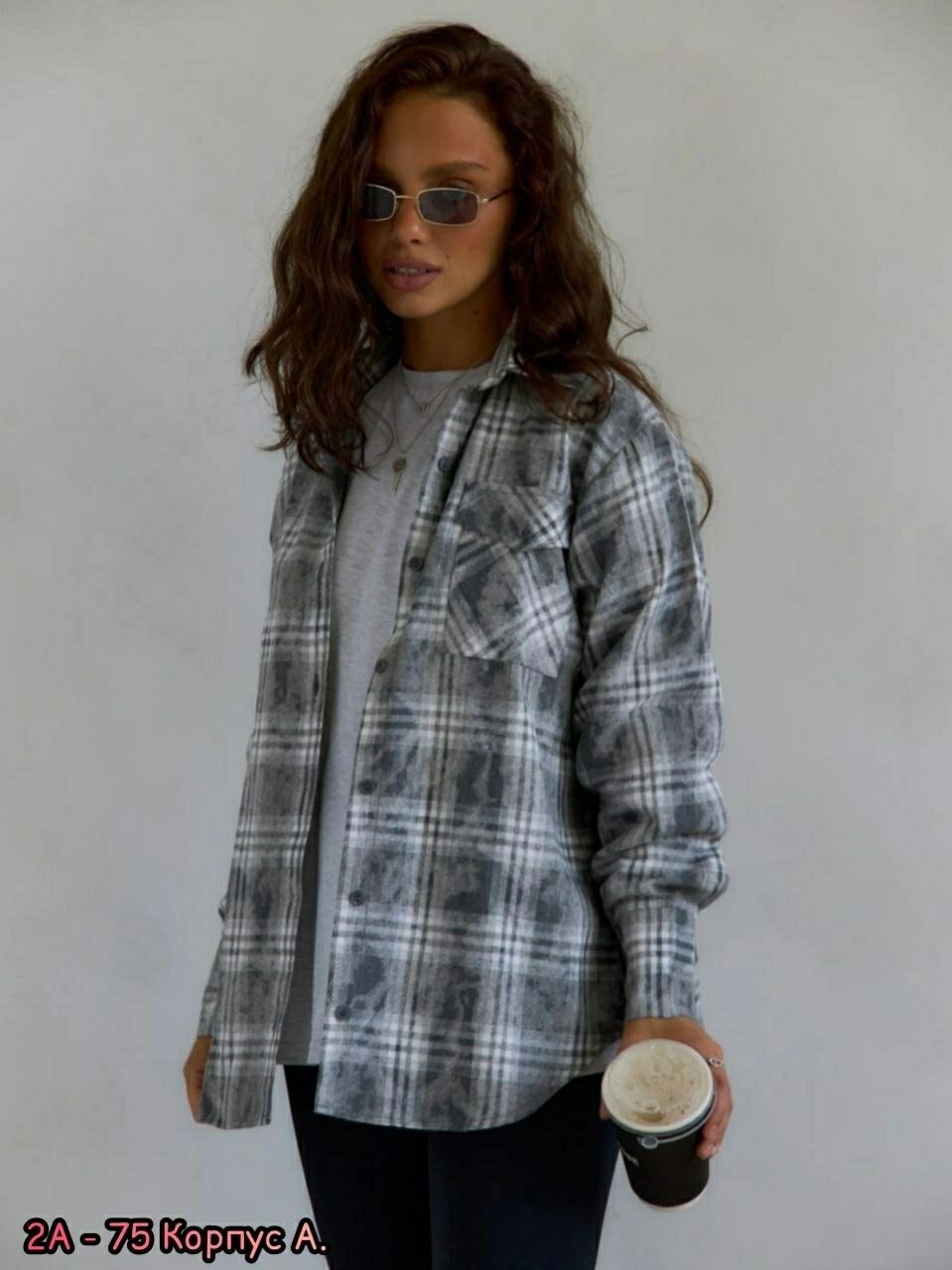 женская рубашка в клетку,рубашка женская в клетку оверсайз lipsi,рубашка клетка,рубашка в клетку женская арт.494445,рубашка летняя в клетку оверсайз