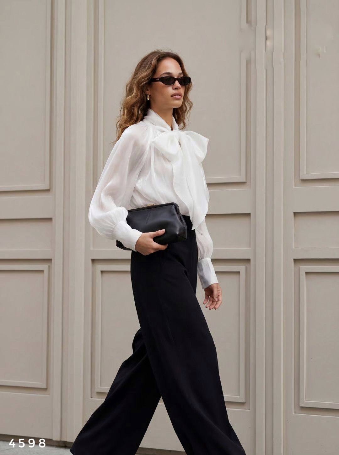 образ с брюками палаццо,брюки палаццо,блузка стильная,образ с черными брюками палаццо,модные брюки
