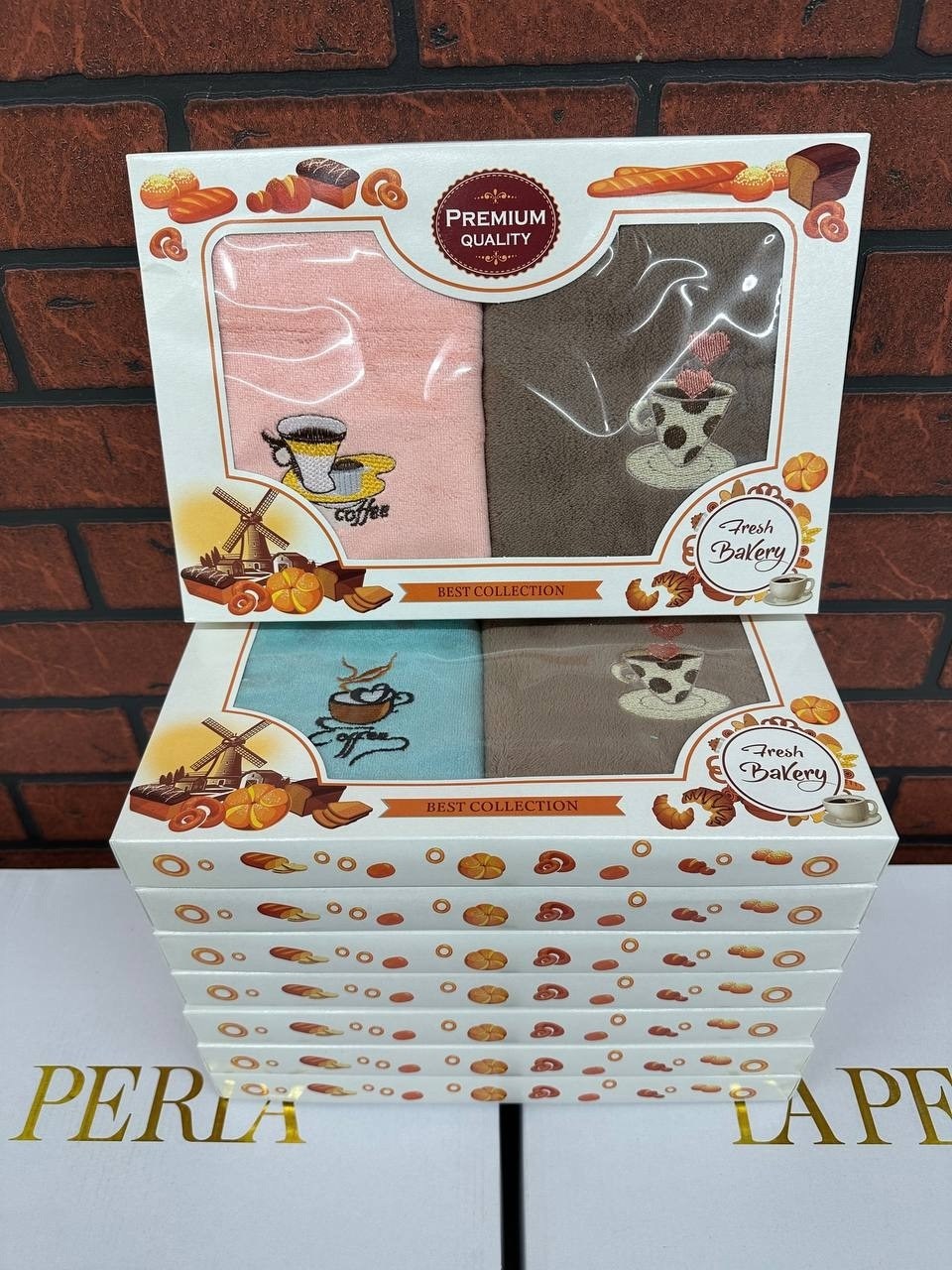 набор кухонные полотенец,набор полотенец,набор полотенец для кухни,кухонные полотенца "кофе",кухонные полотенца набор вафельное