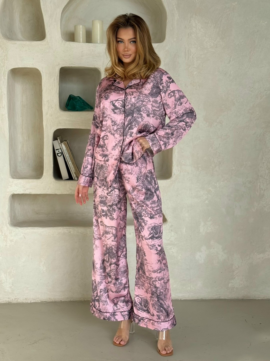 пижама женская,шелковая пижама,женский пижамный комплект marthaqiqi,пижама костюм для дома,пижамный стиль