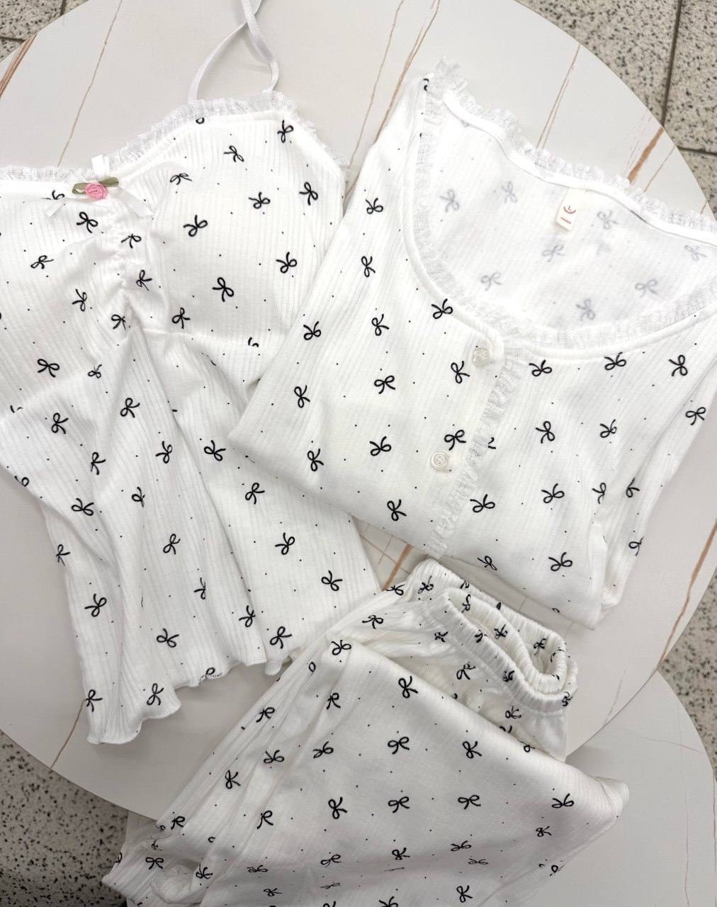 женские пижамы,пижама хлопковая со штанами и шортами комплект 4 в 1 wero moda,пижама комплект,пижама хлопковое,пижама женский хлопок размер универсальный