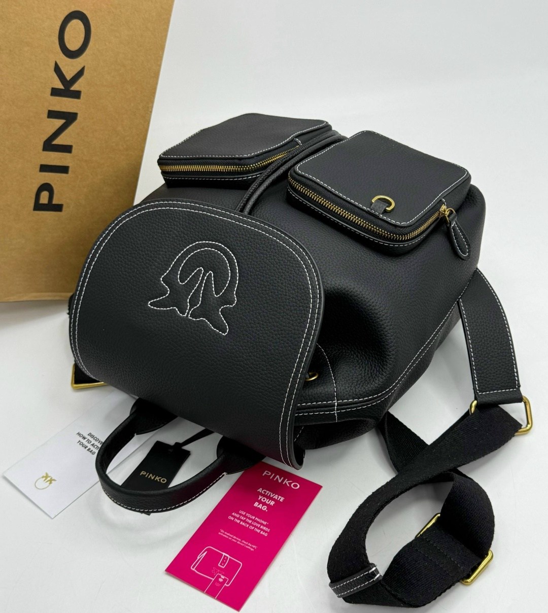 рюкзак pinko,рюкзак женский pinko,рюкзак женский pinko love recycled чёрный,рюкзак пинко,рюкзак женский