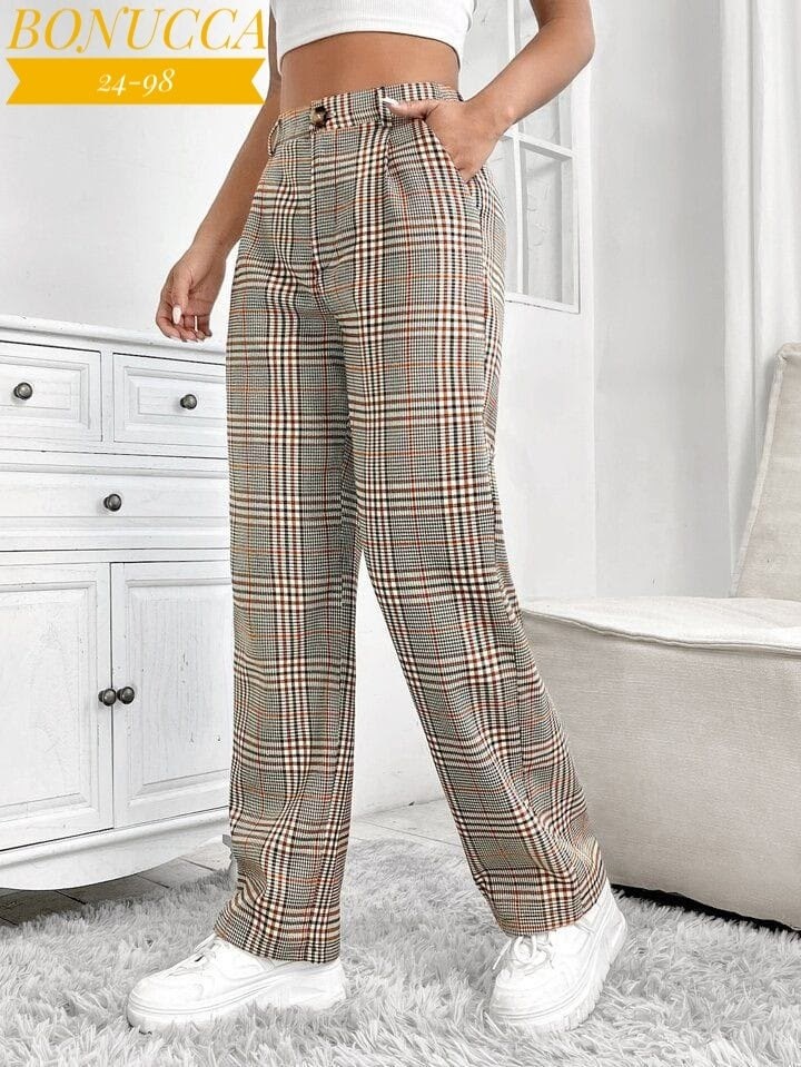 клетчатые брюки pull and bear,брюки в клетку женские,брюки костюмные в клетку elis,брюки в клетку,серые брюки женские офисные