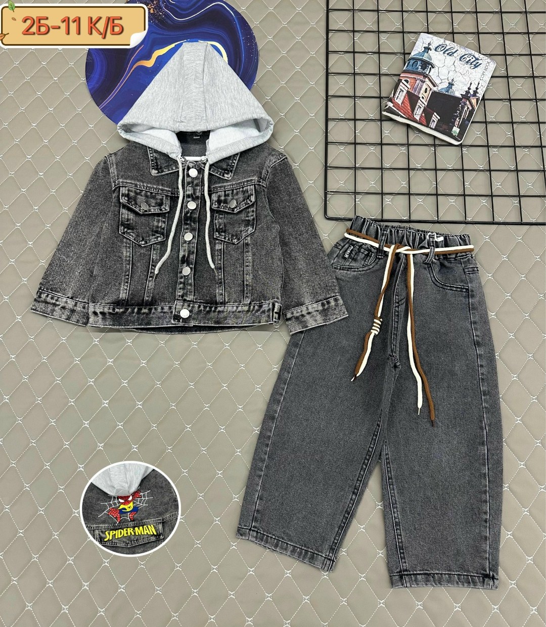 куртка джинсовая с капюшоном для подростка veresk,куртка джинсовая для мальчиков,куртка джинсовый,куртка джинсовая veresk,куртка джинсовая мальчики veresk капюшон серый гранит отложной