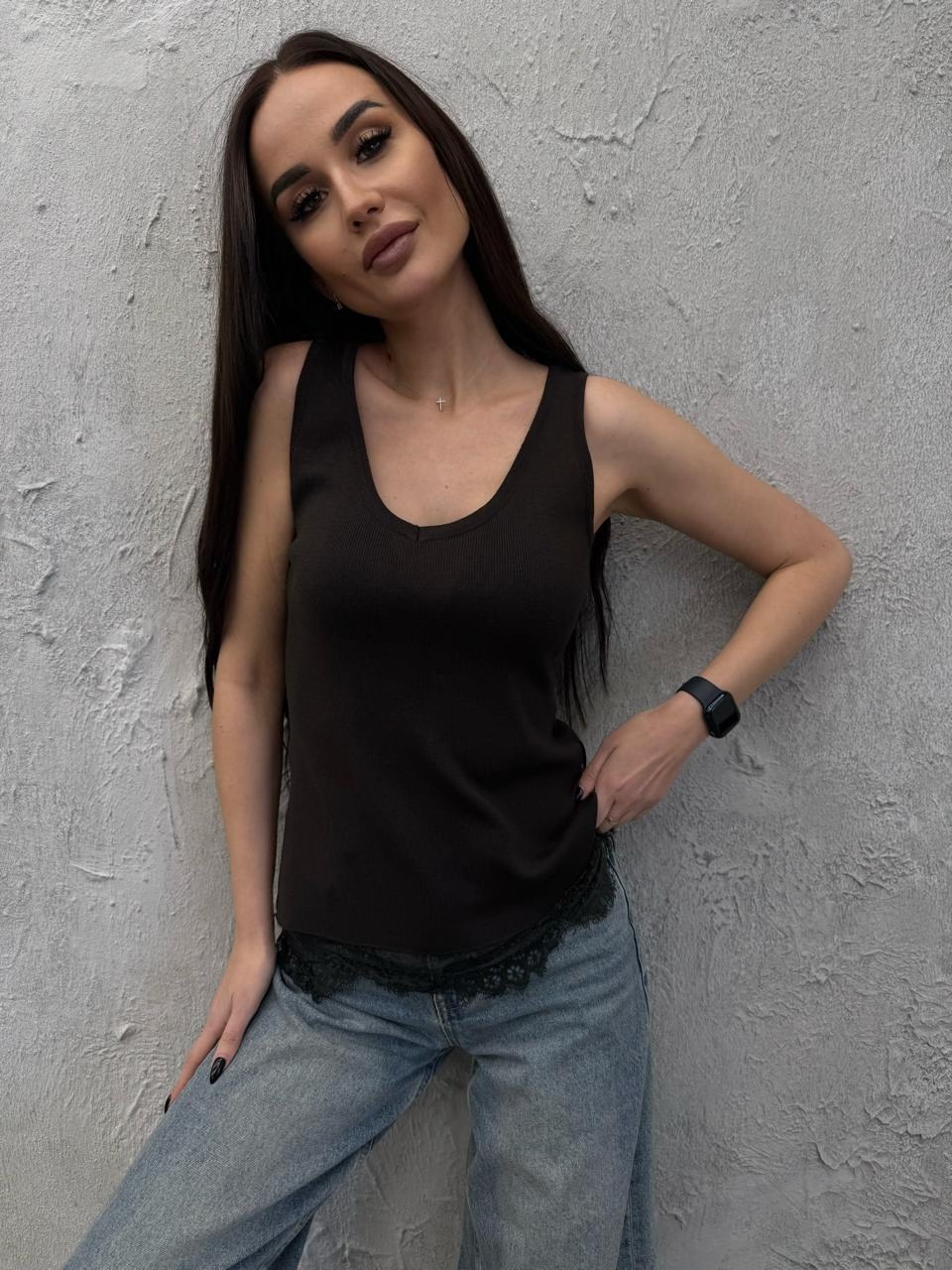 майка женская,майка с кружевами,бельевая майка,майка,трикотажная майка