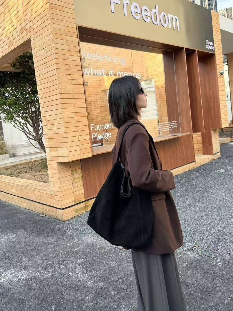 винтажная эстетическая сумка из замши большой емкости,замшевая сумка,большая сумка замшевая шоппер на плечо a'delin,женская замшевая сумка,сумка шоппер замшевая большая