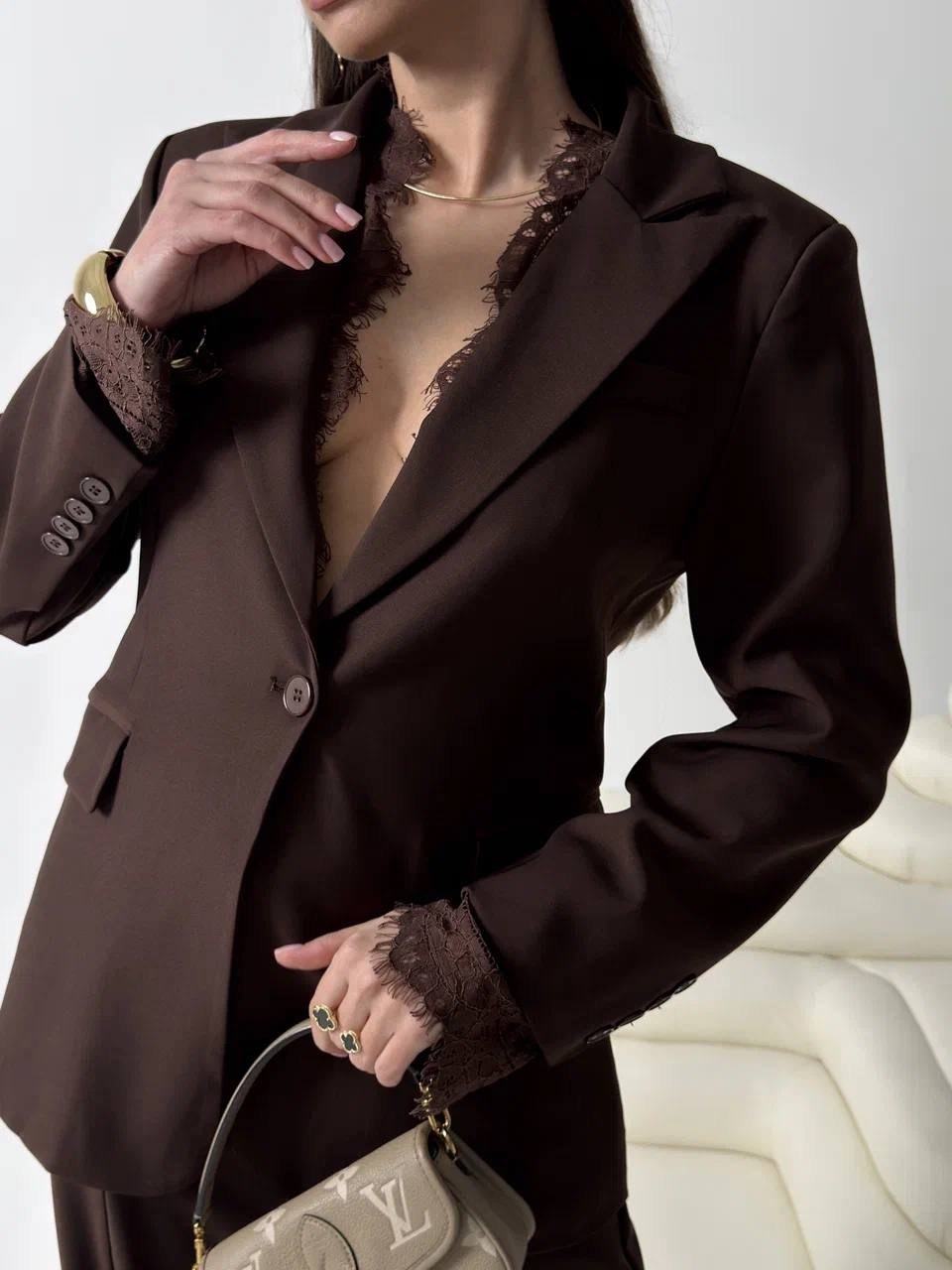 костюм брючный,коричневый костюм,брючные костюмы женские,костюм брючный деловой вечерний двойка rapid riches