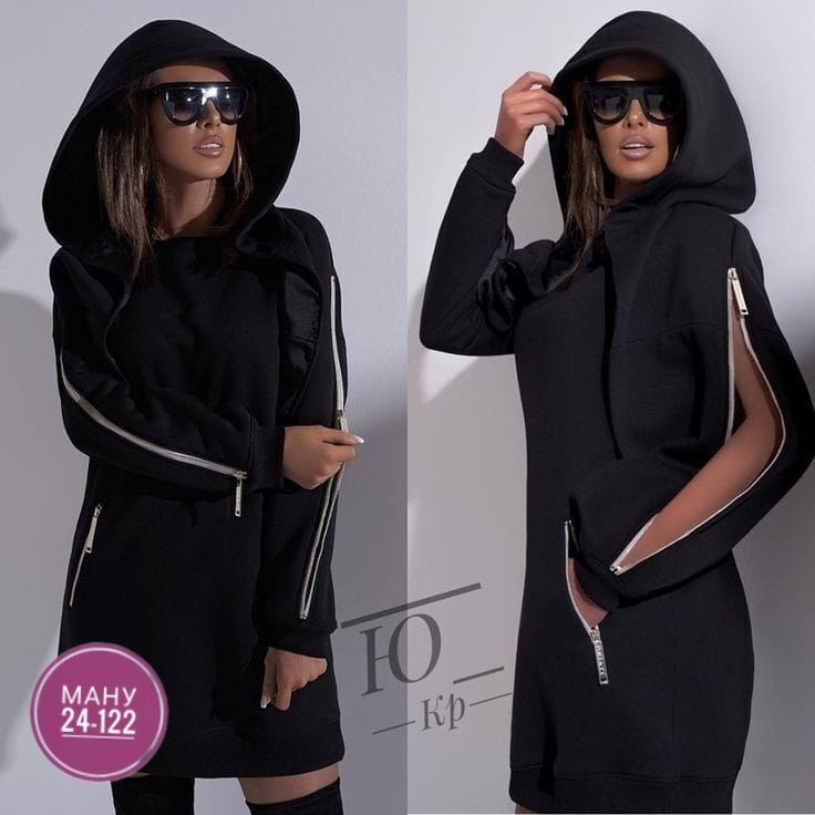 спортивное платье с капюшоном,платье с капюшоном черное,платье с капюшоном,платье женское с капюшоном,платье свитшот