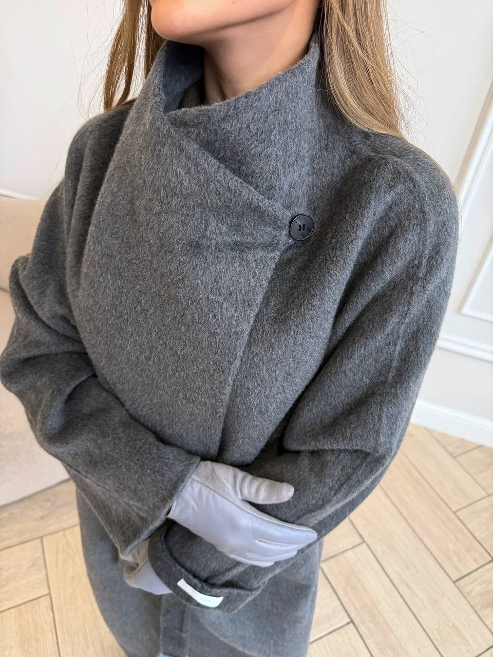 пальто beautiful free 6227 графит,драповое пальто beautiful&free 6227 графит,пальто демисезонное,пальто женское,кашемировое зимнее пальто женское