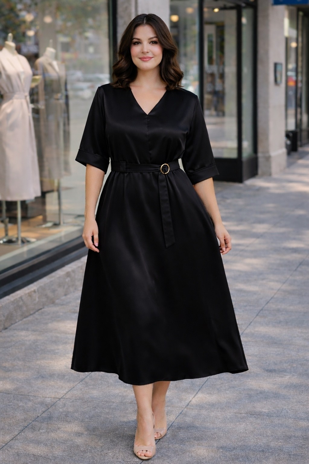 платье женская,нарядное платье,платье идеальное,платье с поясом,шелковое платье