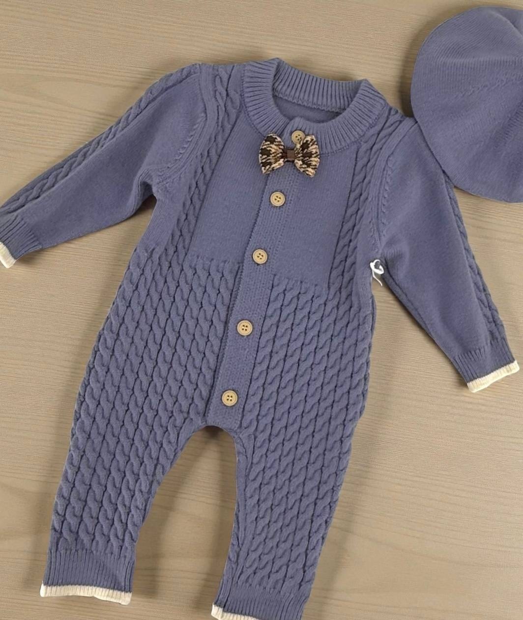 вязаный комплект для малыша,комплект вязаный,детский вязаный комбинезон для малыша с шапкой,вязаный комбинезон для малыша,комплект для малыша