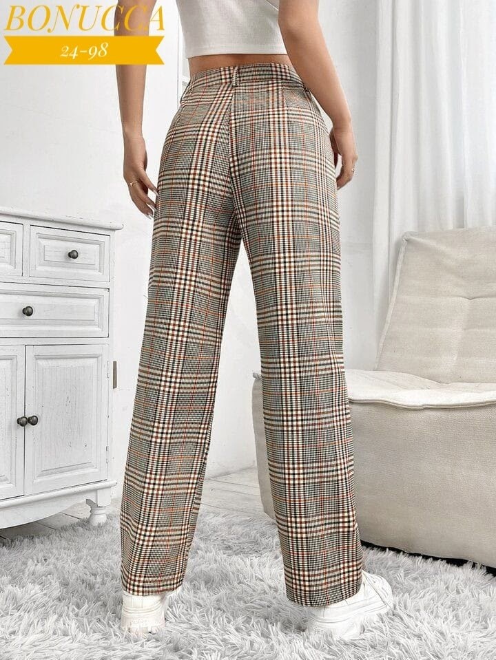 клетчатые брюки pull and bear,брюки в клетку женские,брюки костюмные в клетку elis,брюки в клетку,серые брюки женские офисные