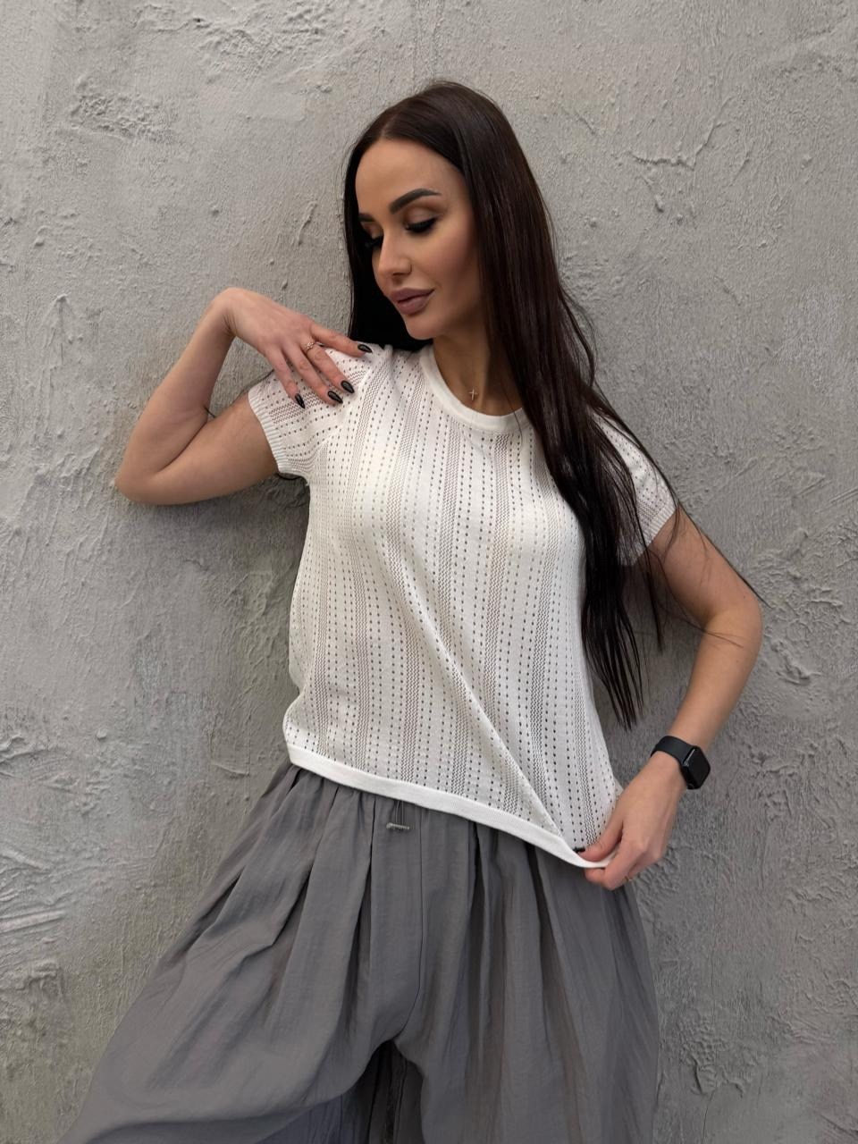 блузка вязаная,голубой джемпер,джемпер летний,кофта женская,блузка голубая