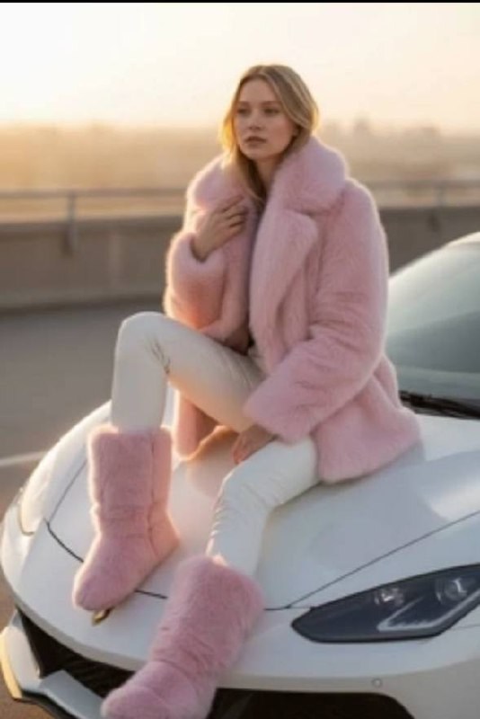 розовая шуба из искусственного меха,шубка розовая,розовая шуба,модное женское пальто из розового лисьего меха,розовое пальто