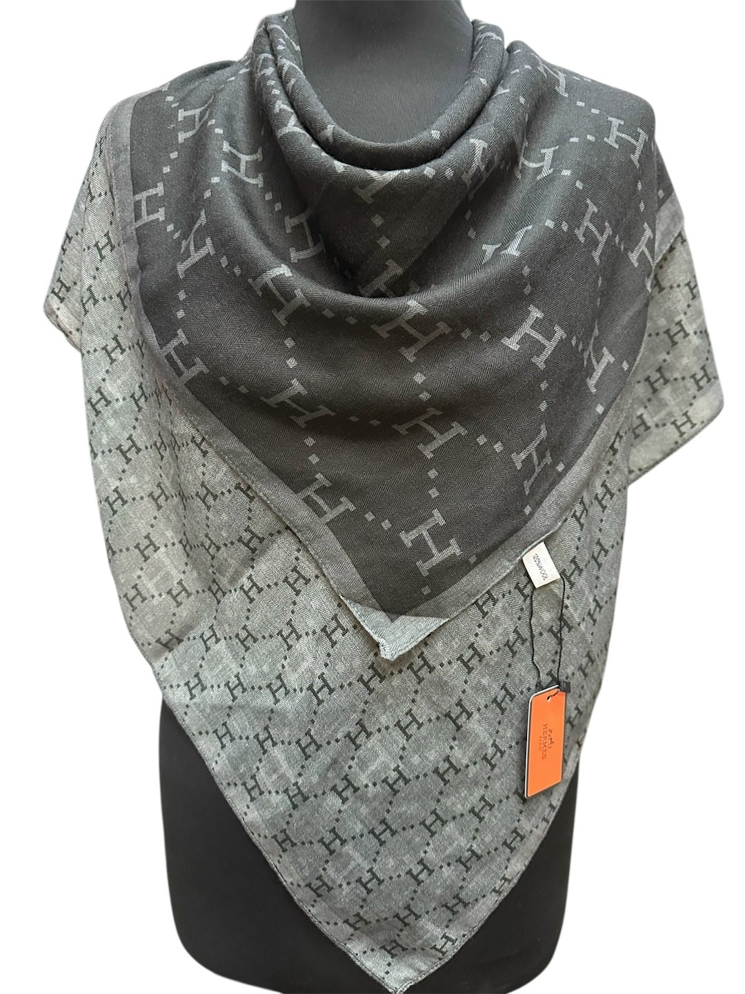 серый платок луи виттон,палантин женские,кашемировый платок,платки шарф,платок луи виттон