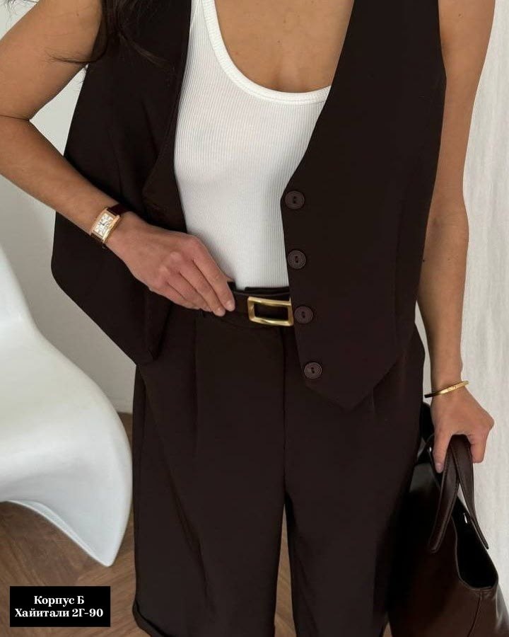 костюм двойка женская,жилет классический костюмный шорты вероника цвет черный,костюм двойка,женские костюмы,жилет черный