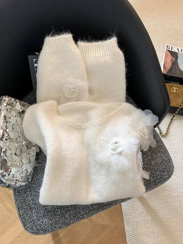 свитер паутинка "лаванда" из кид мохера на шёлке,джемпер паутинка из мохера с цветком розово-сиреневая,джемпер паутинка с воланами из кид мохера на шелке,джемпер паутинка из кид мохера в розово-сирене