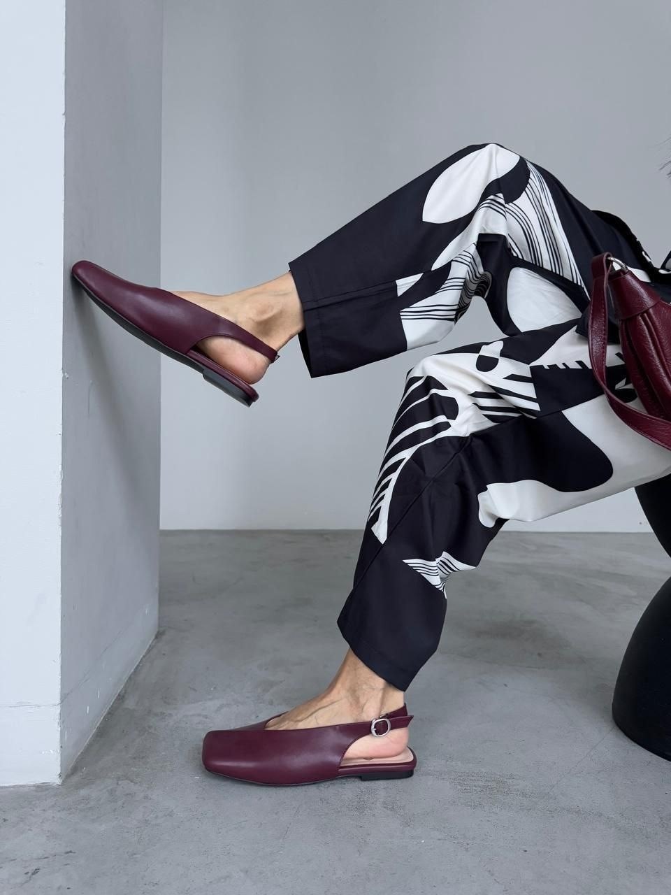 мюли на низком каблуке,туфли женские,туфли бордовые, женская,мюли женские