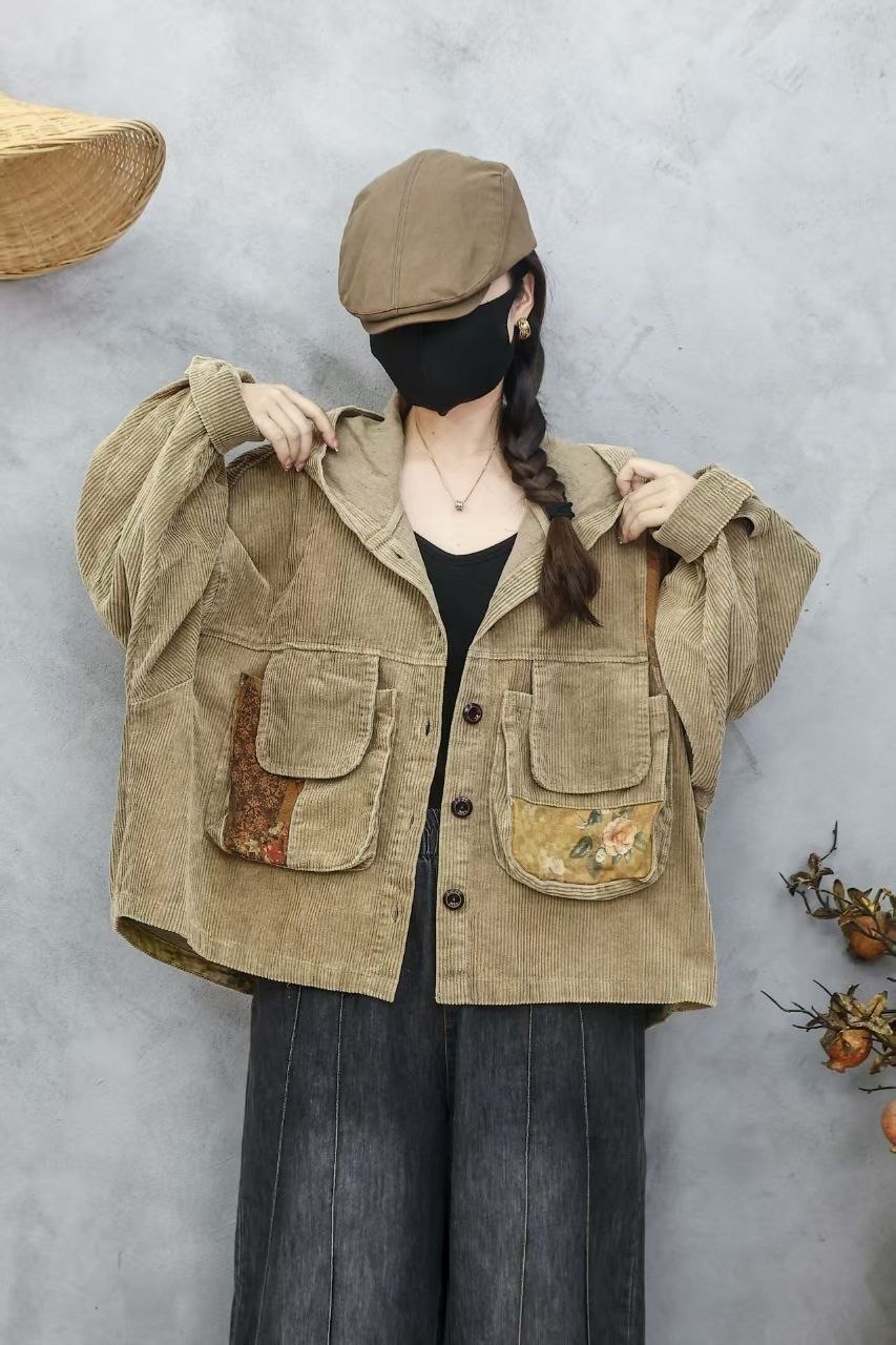 повседневная куртка,куртка фуфайка в стиле бохо вельветовая утепленная оверсайз,бохо фуфайка вельветовая,вельветовая куртка с капюшоном,теплая куртка