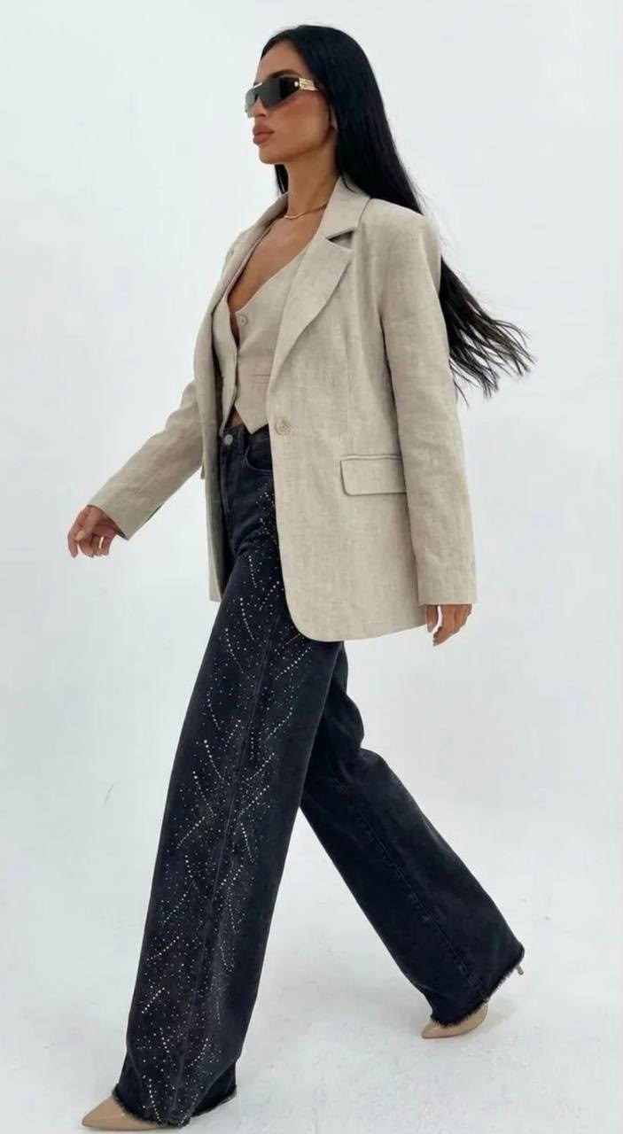 женские прямые джинсы,женские джинсы,джинсы широкие,жакет,брюки женские