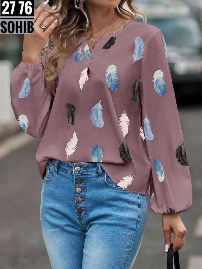 модные женские блузки,женская шифоновая блузка с длинными рукавами,женские рубашки с принтом,блузка женская стильная,блузка с перьями принт