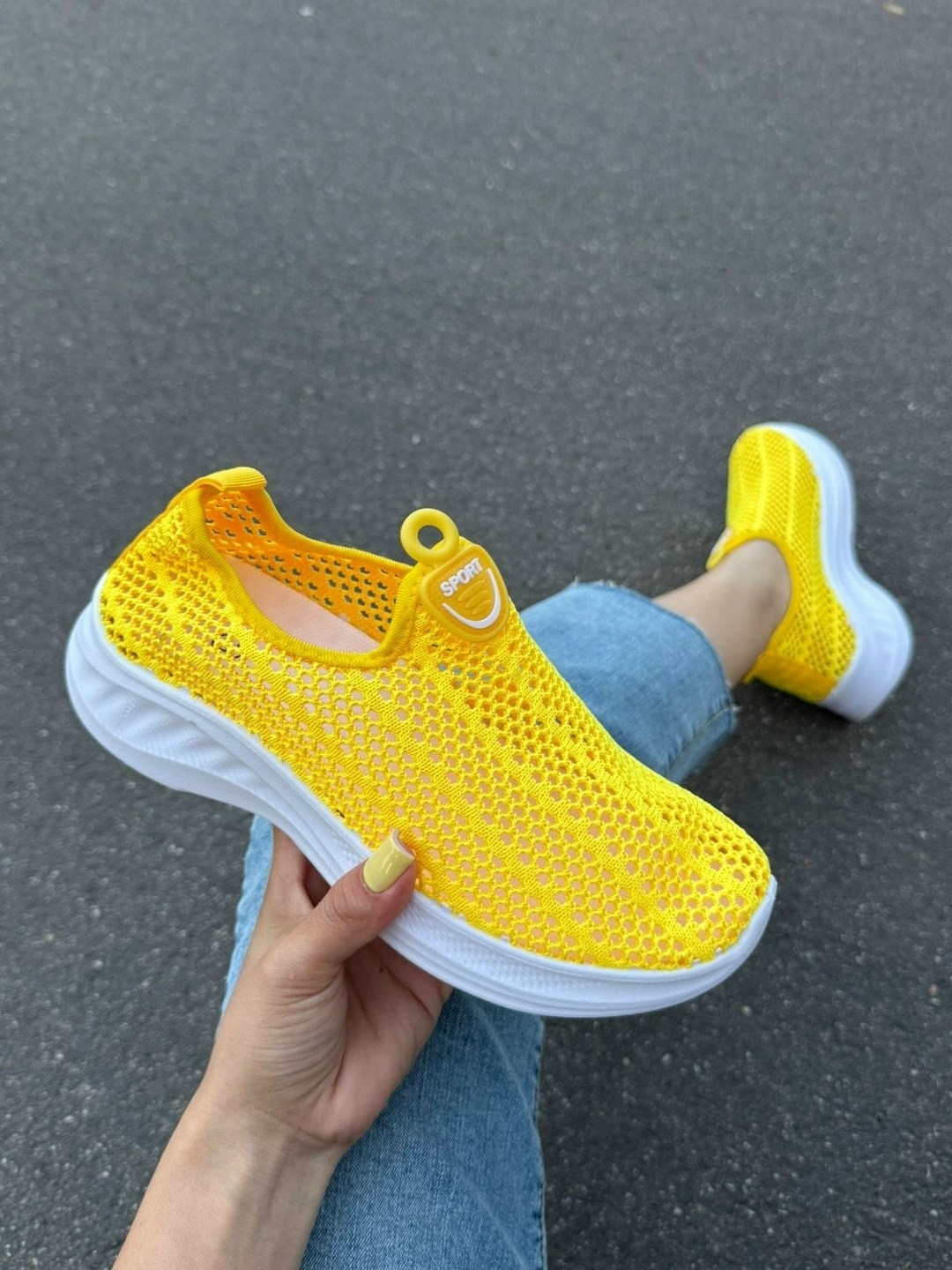 женские кроссовки,слипоны женские летние дышащие,кроссовки в сеточку,женская ,рикер желтые кроссовки