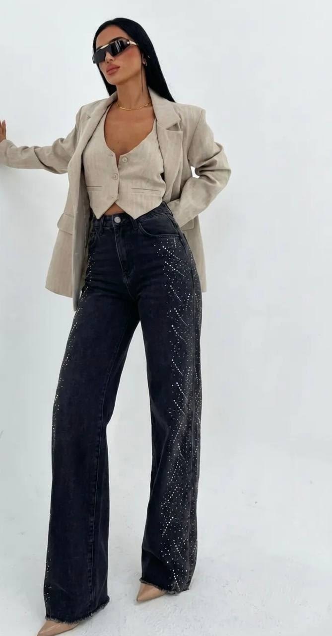 женские прямые джинсы,женские джинсы,джинсы широкие,жакет,брюки женские