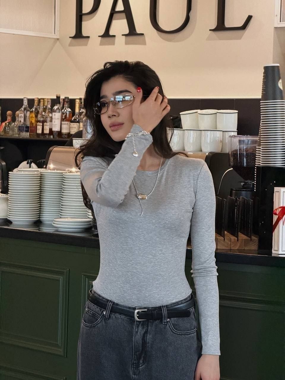 боди с длинным рукавом,боди женское с длинным рукавом,женская боди,серое боди,боди для женщин