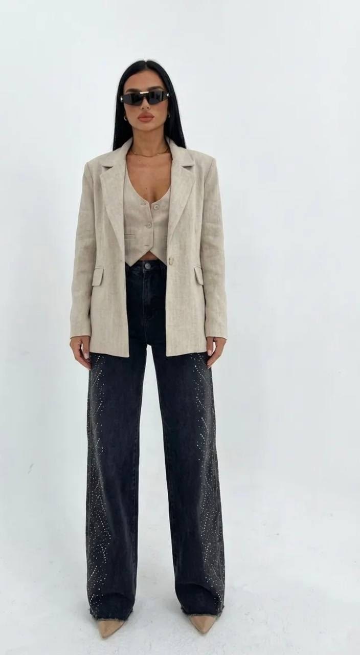 женские прямые джинсы,женские джинсы,джинсы широкие,жакет,брюки женские