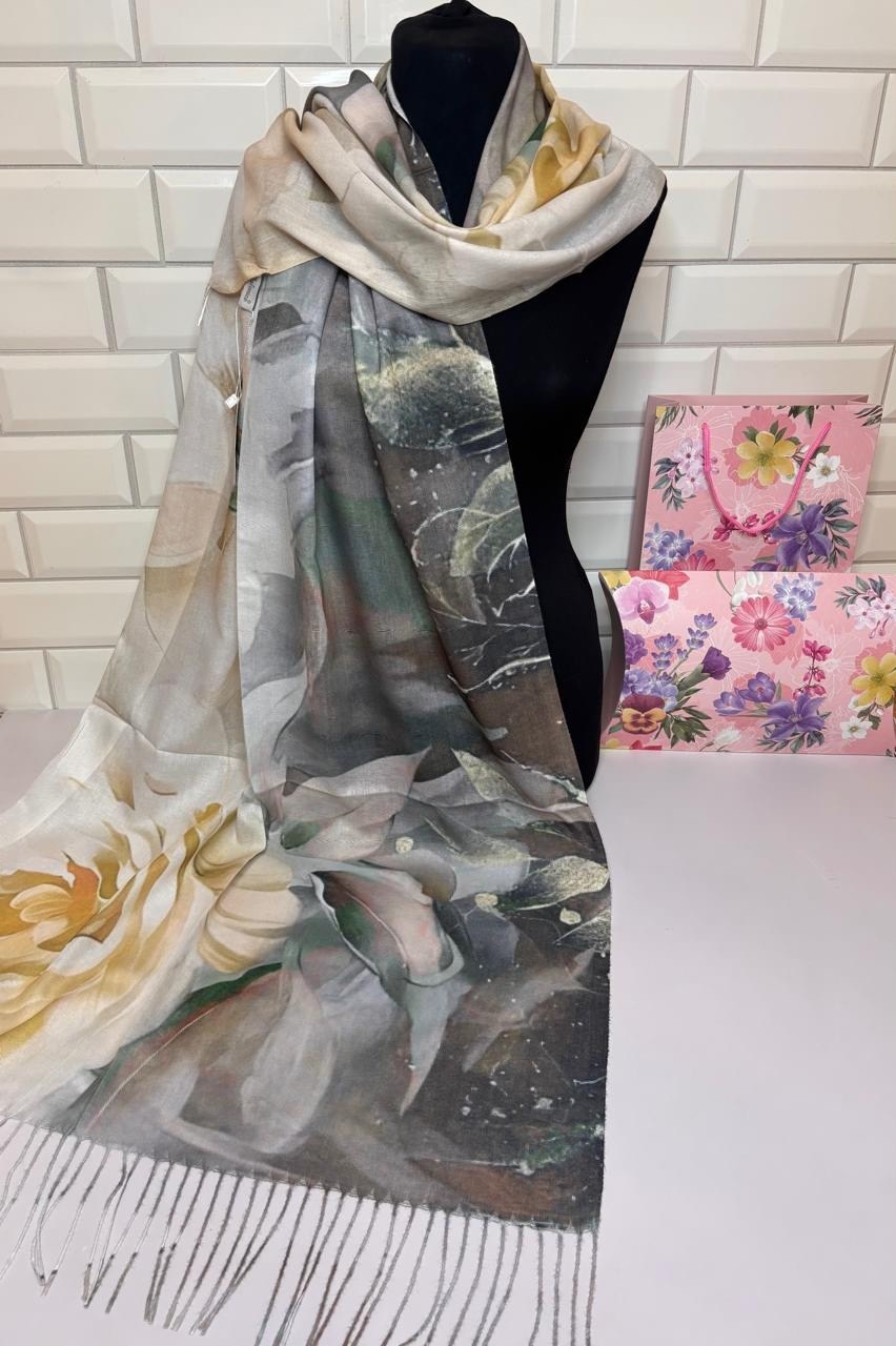 палантин женский,палантин,шарфы и платки,палантин женский с цветочным рисунком 180*90 см арт. 1136379,палантины для женщин