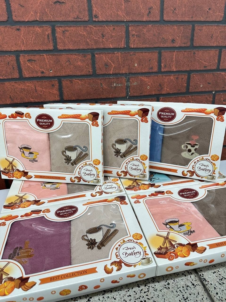 набор кухонные полотенец,набор полотенец,набор полотенец для кухни,кухонные полотенца "кофе",кухонные полотенца набор вафельное