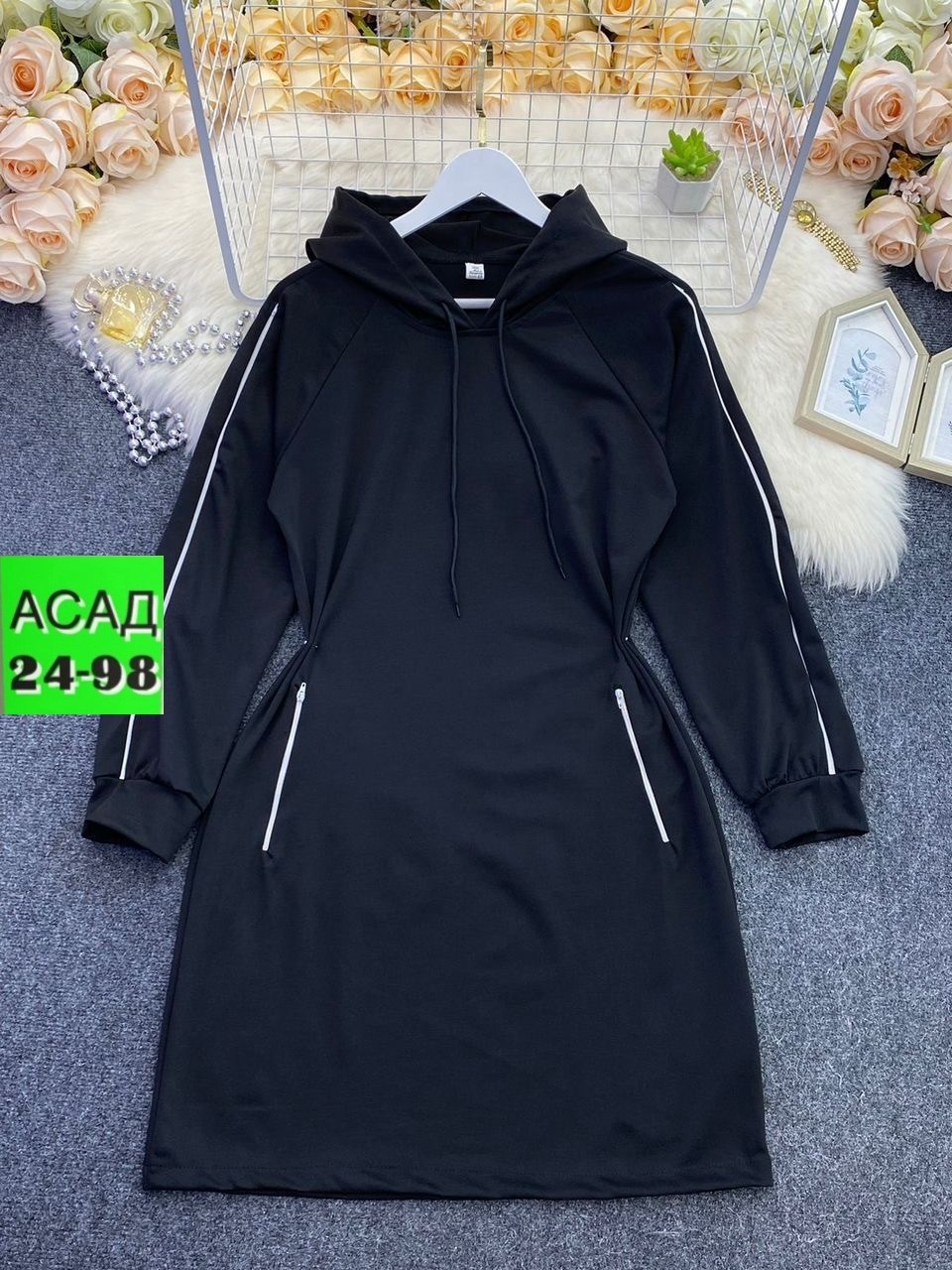 спортивное платье,платье женская,платье туника,платье стильное,платье с капюшоном