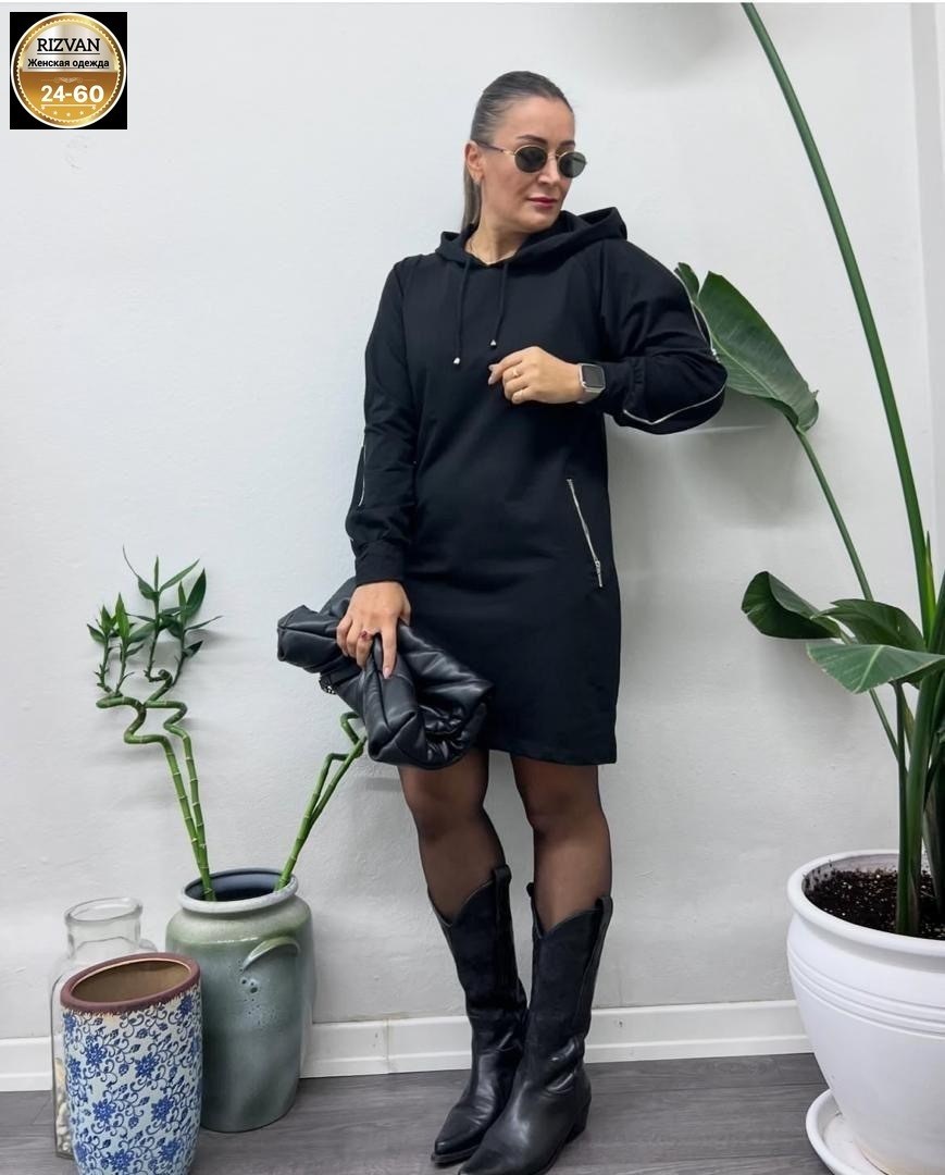 спортивное платье с капюшоном,платье с капюшоном черное,платье с капюшоном,платье женское с капюшоном,платье свитшот
